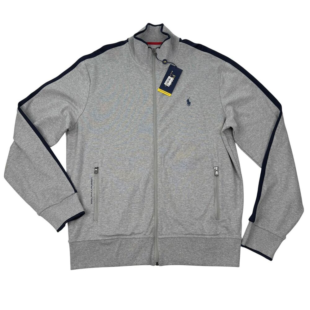 Polo Ralph Lauren Performance Track Jacket Gray Zip Athleisure Loungewear NWT